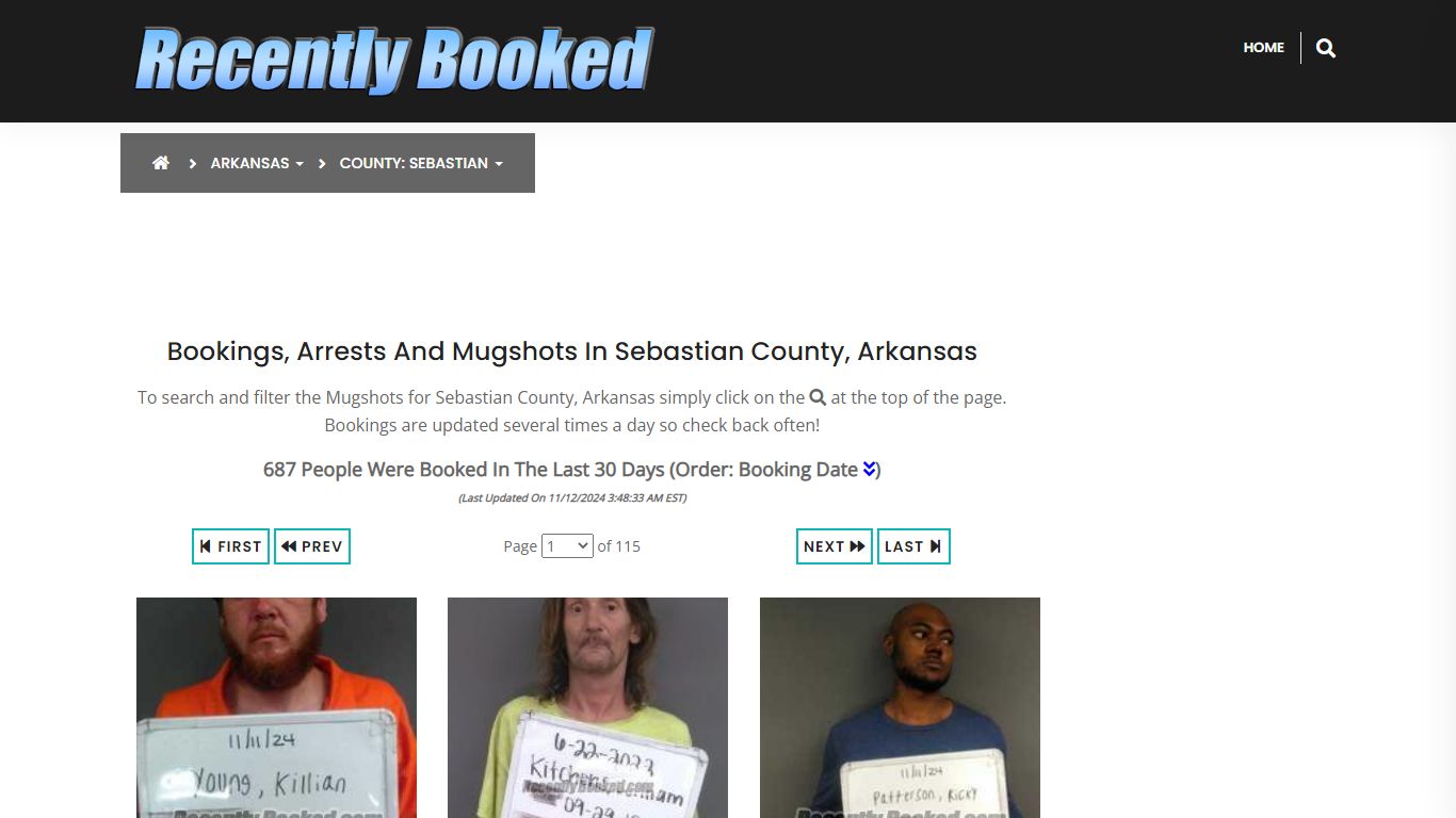 Bookings, Arrests and Mugshots in Sebastian County, Arkansas